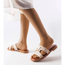 Sandale plate bej de la Leyra 2 Sandale plate bej de la Leyra 2