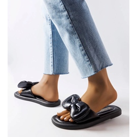 Papuci negri cu fundita de la Lende negru 2