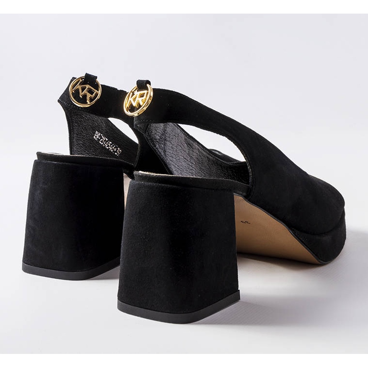 Sandale negre din velur de la Karino negru 1