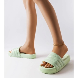 Inna Papuci verzi decorati cu matlasare Dorene verde 2