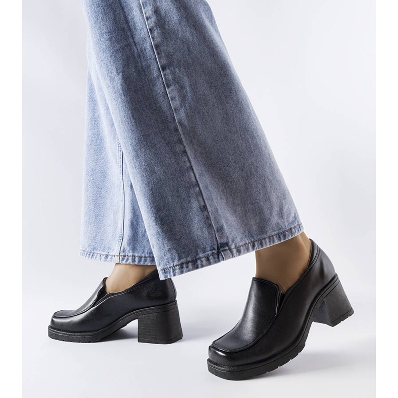 Pantofi negri Gnatty cu toc înalt negru 1