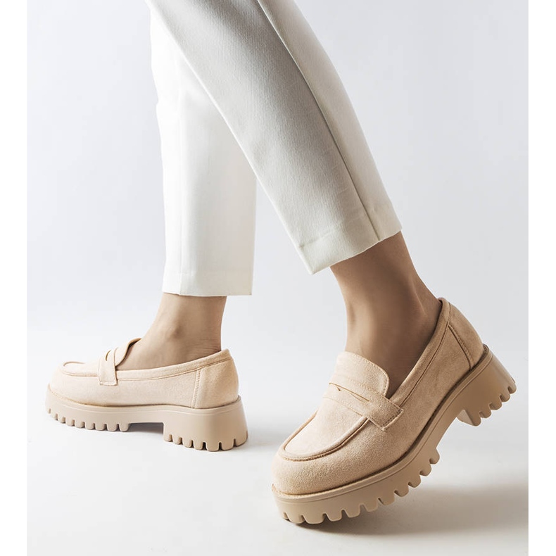 Inna Pantofi din piele ecologică bej de la Dina 2