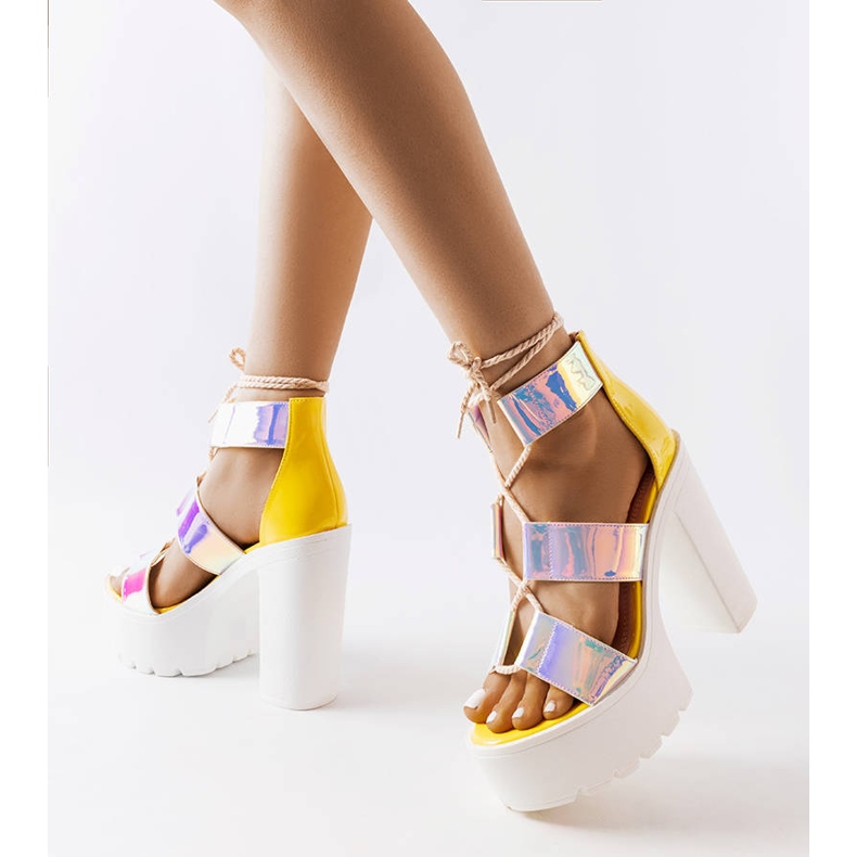 Inna Sandale galbene masive pe post Katja 1 Inna Sandale galbene masive pe post Katja 1