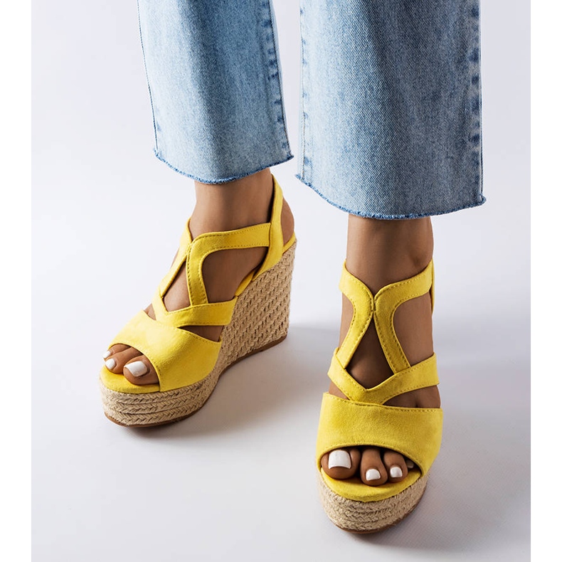 Espadrile cu pană galbenă de la Bois 1 Espadrile cu pană galbenă de la Bois 1