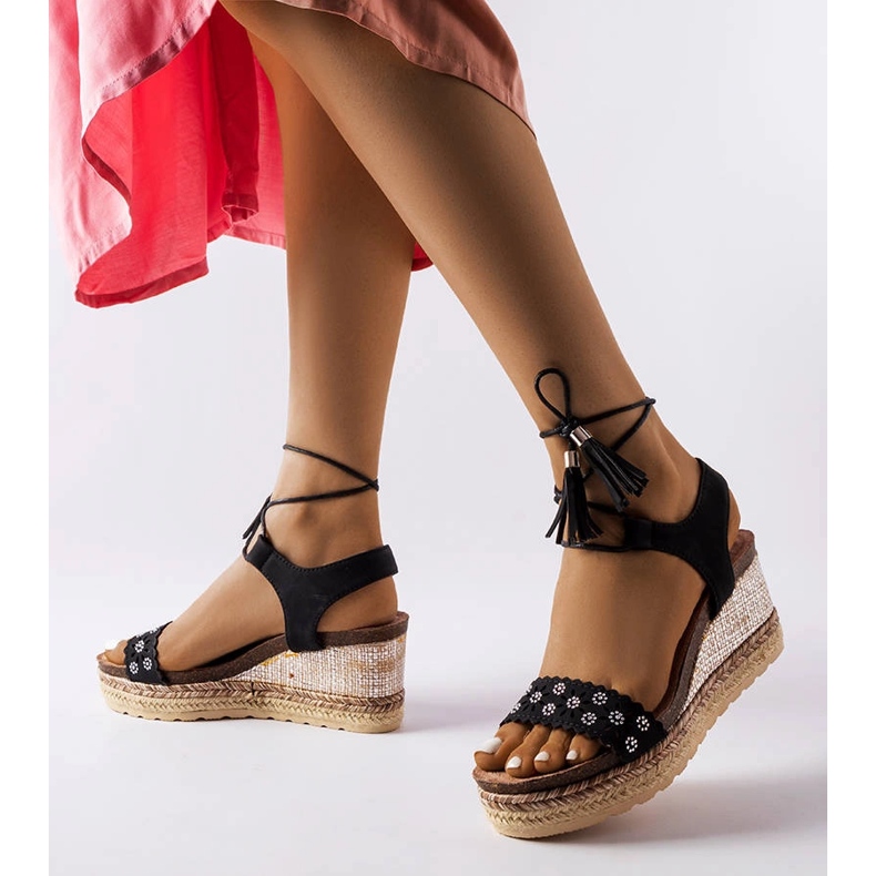 Espadrile Tahoe negre cu pană negru 1 Espadrile Tahoe negre cu pană negru 1