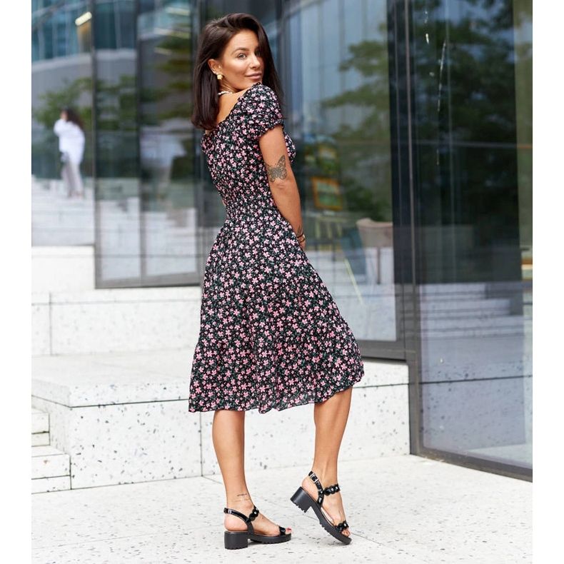 Sandale negre cu toc inalt de la Donizetti negru 1