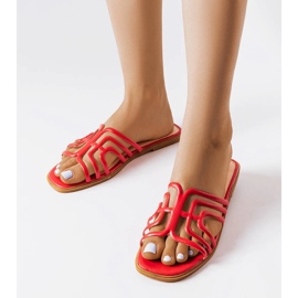 Papuci roșii de damă Gandy roșu 1