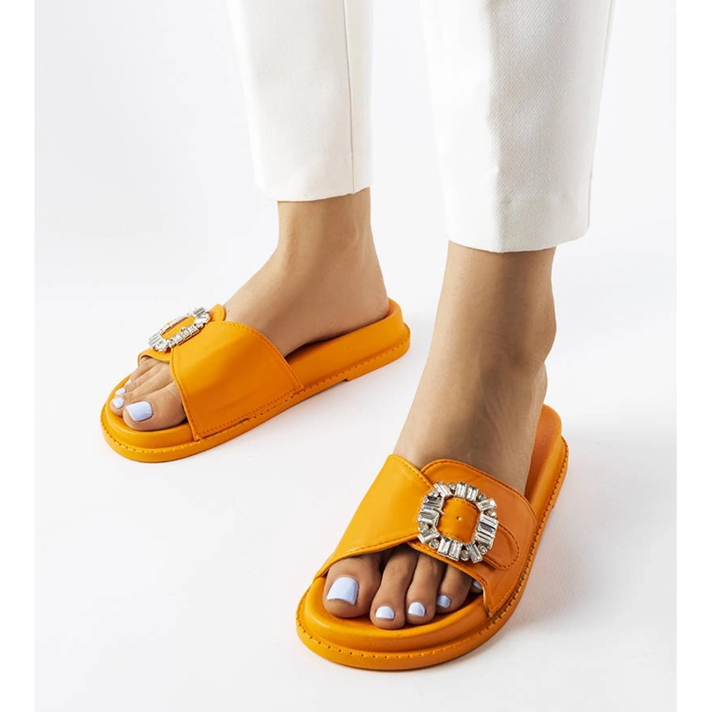 Glisoare portocalii decorate cu strasuri Griegsvei portocale 1