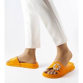 Glisoare portocalii decorate cu strasuri Griegsvei portocale 2