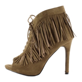 Cizme deschise cu siret, stil boho 11015 Verde 2