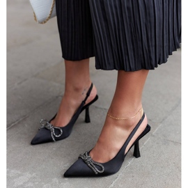 Sandale negre cu toc inalt cu fundita de la Didier negru 2 Sandale negre cu toc inalt cu fundita de la Didier negru 2