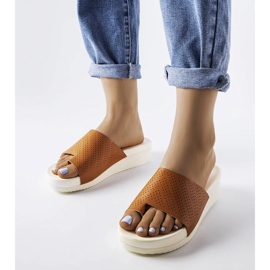 Sandale maro cu pană de la Monferrato 1