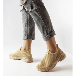 Tenisi slip-on bej închis de la Azalee 1