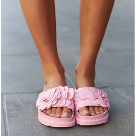 Papuci roz cu flori de Paciano 2