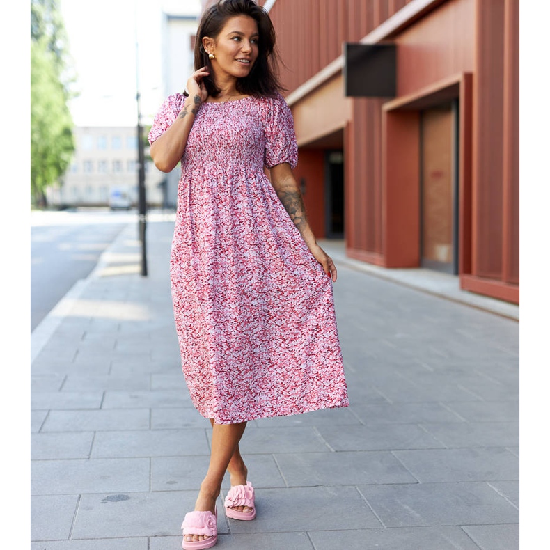 Papuci roz cu flori de Paciano 1