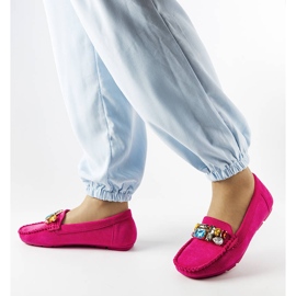 Mocasini roz cu talpa din piele de la Bertrand 1