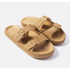 Glisoare din cauciuc maro cu catarame de la Padova 1