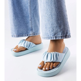 Flip-flops albastri cu volane albastru 1
