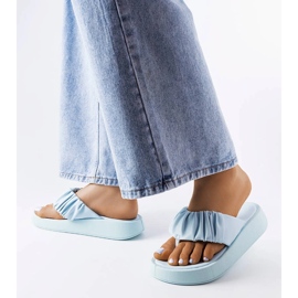 Flip-flops albastri cu volane albastru 2