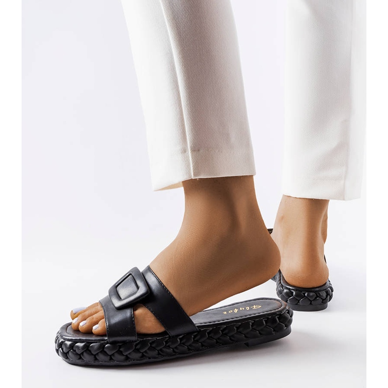 Sandale cu platformă negre de la Francesco negru 2