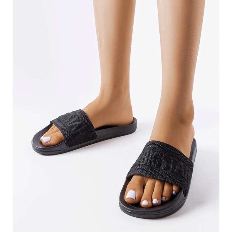 Papuci negri Big Star LL274A158 negru 1