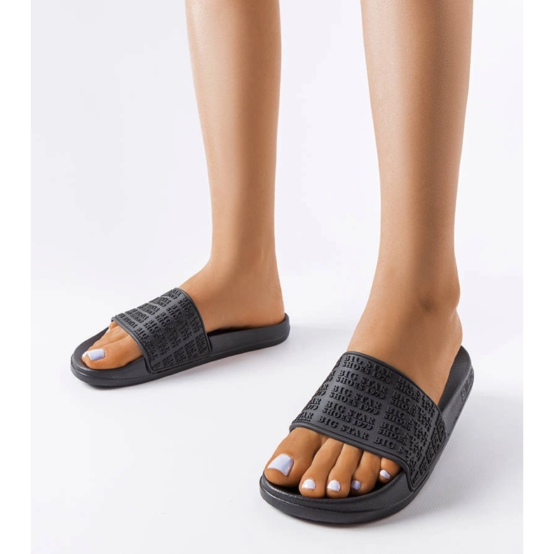 Papuci negri Big Star LL274A147 negru 1