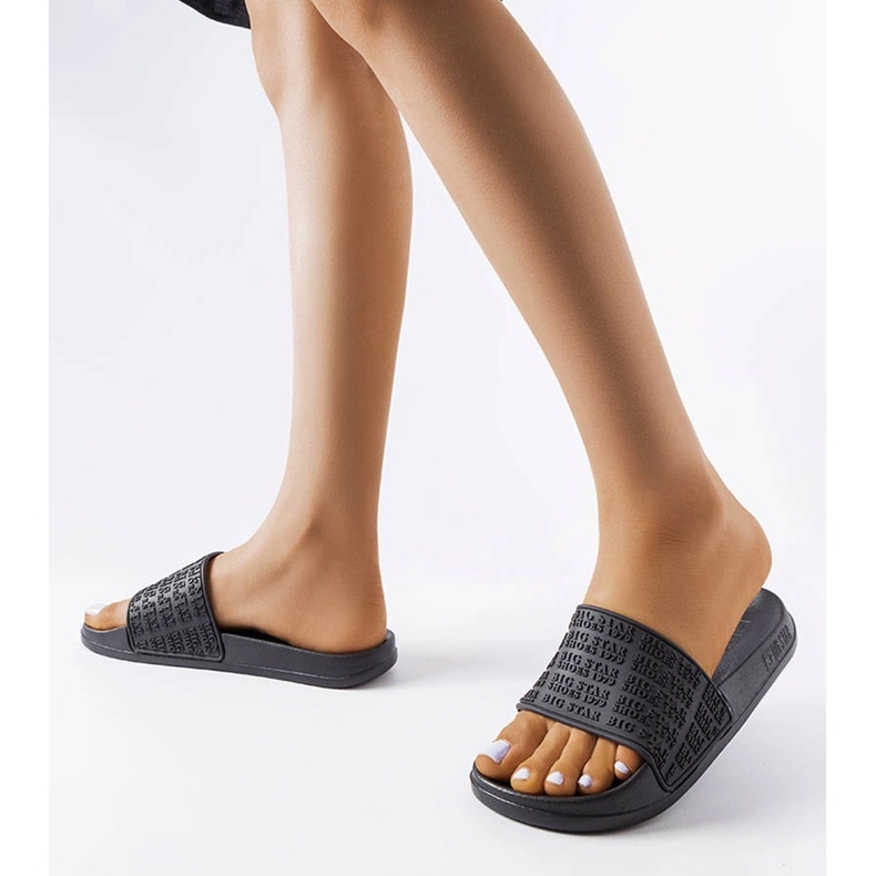 Papuci negri Big Star LL274A147 negru 2