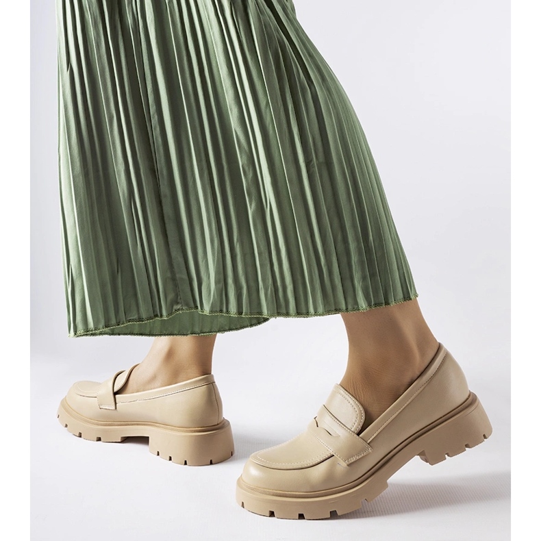 Mocasini Puccianiello eleganti de culoare bej 1