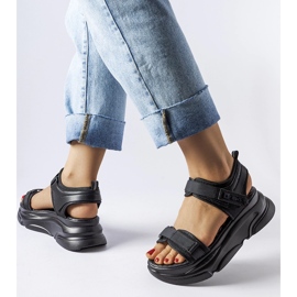 Sandale sport negre pe platforma Tampa negru 1