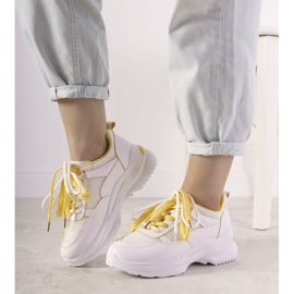 Adidași albi cu inserții galbene Splitters 2