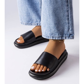 BM Papuci negri pe platforma Paquette negru 1