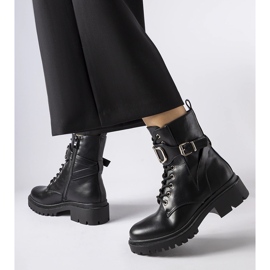 Botine clasice negre cu cataramă Capistrano negru 1