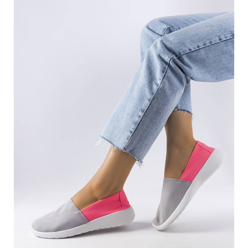 Inna Tenisi slip-on roz și gri de la Winding 1 Inna Tenisi slip-on roz și gri de la Winding 1