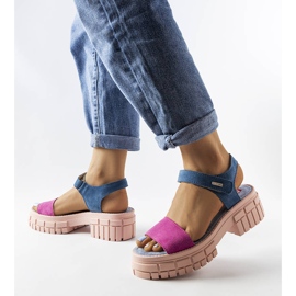Sandale Big Star roz și albastre LL276034 1