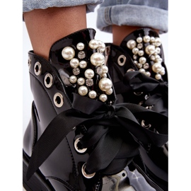 Botine Decorate Lăcuite Sirdre Negre negru 1