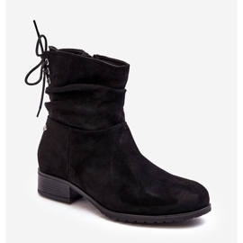 PE1 Cizme plate de piele intoarsa de dama neagra Keresa negru 1 PE1 Cizme plate de piele intoarsa de dama neagra Keresa negru 1