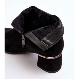 PE1 Cizme de damă din piele intoarsa cu toc inalt Negru Mebassa 2