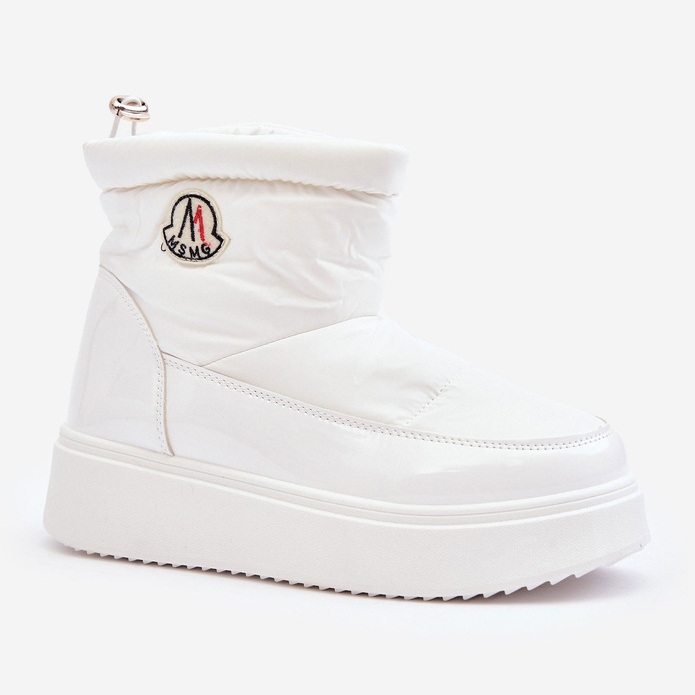 Cizme De Zapada Slip-On De Dama, Alb Gattea 1 Cizme De Zapada Slip-On De Dama, Alb Gattea 1