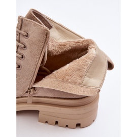 Cizme Trapper Damă Apolosi Bej Cu Fermoar 2