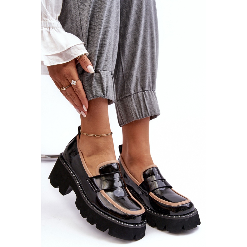 S.Barski Mocasini de damă din piele D&amp;A MR870-32 Negru 1