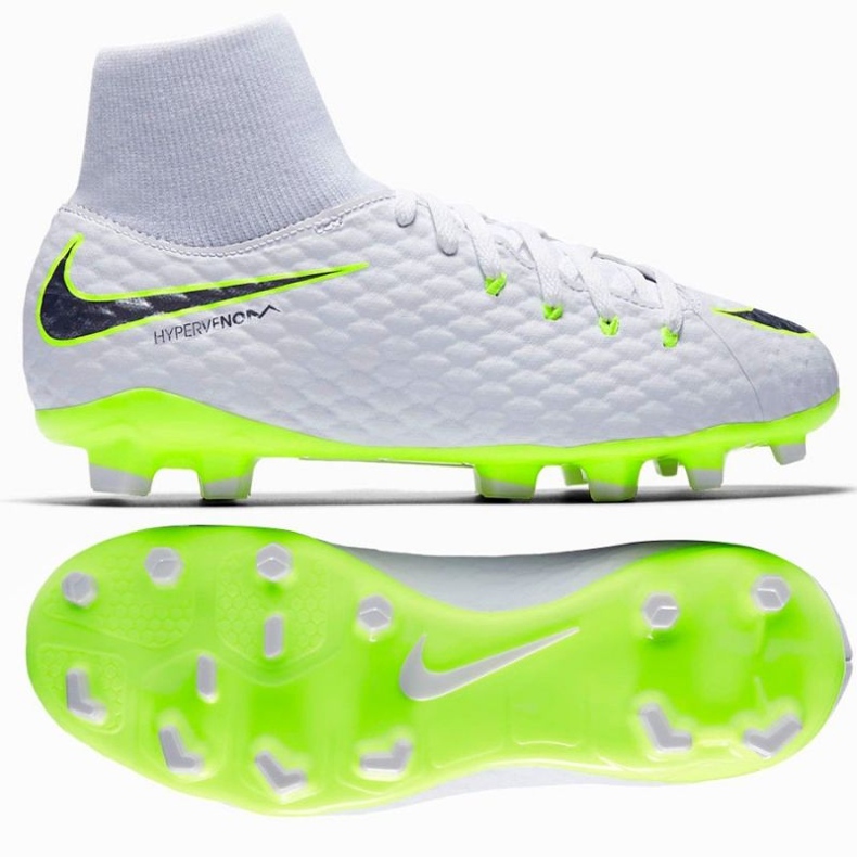 Pantofi de fotbal Nike hypervenom Phantom 3 Academy Df Fg Jr AH7287-107 alb alb 1