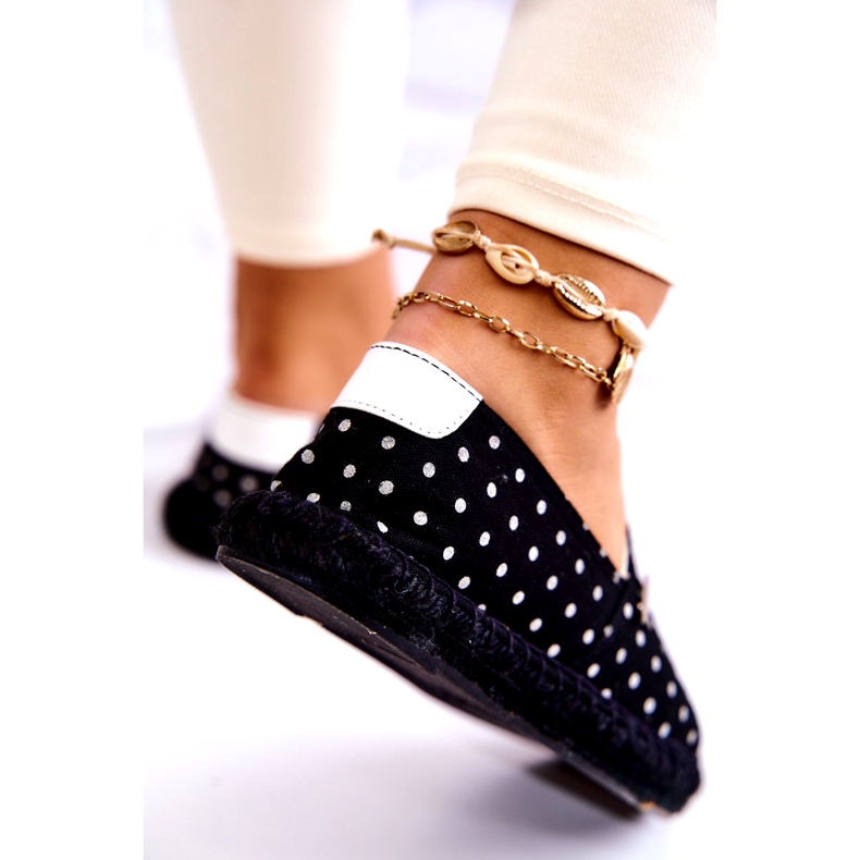 Espadrile De Damă Cu Buline Big Star JJ274867 Negru 2 Espadrile De Damă Cu Buline Big Star JJ274867 Negru 2