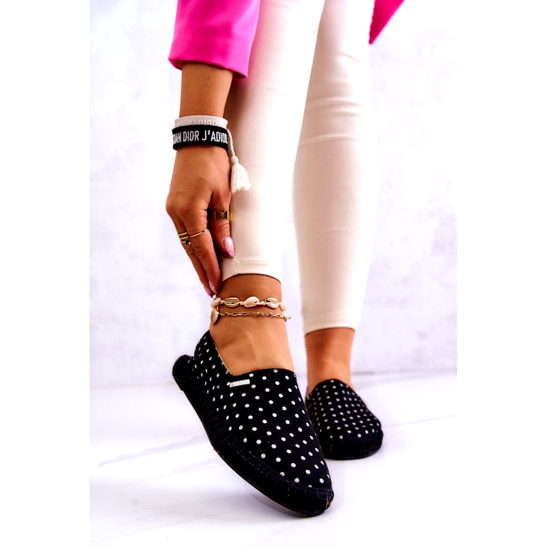 Espadrile Big Star cu buline pentru damă JJ274867 Negru 1