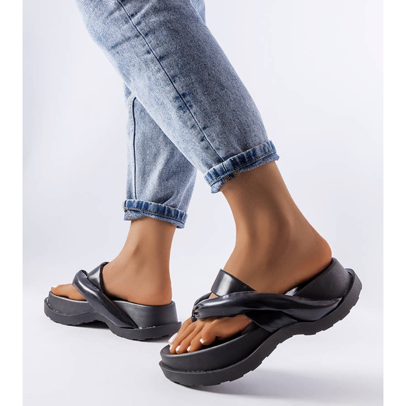 BM Sandale negre cu platformă de la Lachapelle negru 2