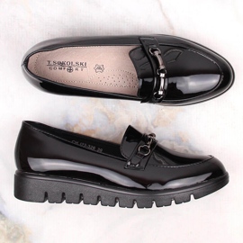 Pantofi de damă confortabili, negri, cu pană, de la T.Sokolski negru 2