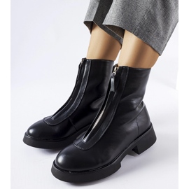 Botine izolate negre cu fermoar Baldo negru 1
