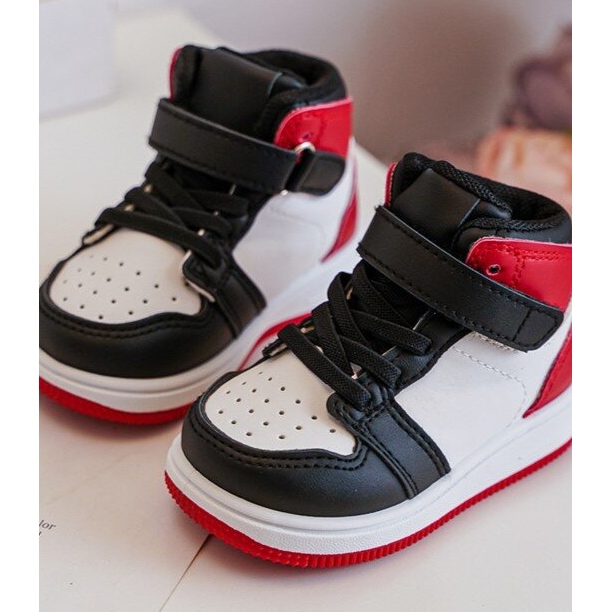 Pantofi sport înalți pentru copii alb și roșu Teredit 2 Pantofi sport înalți pentru copii alb și roșu Teredit 2