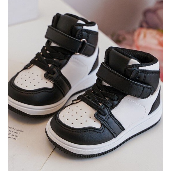 Pantofi sport inalti pentru copii alb si negru Teredit 1