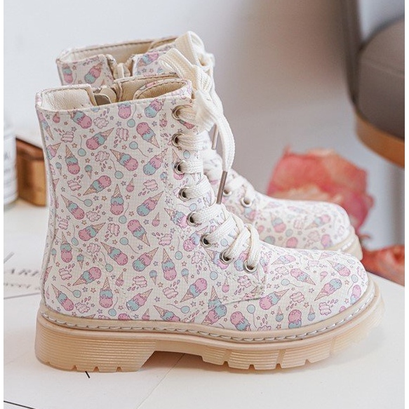 Botine izolate pentru copii cu fermoar, Bej Dolida 1