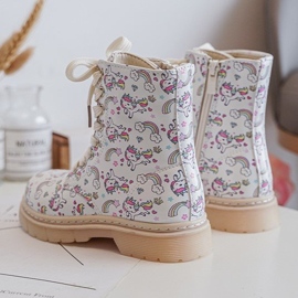 Botine izolate pentru copii cu fermoar, Bej Dolida 7